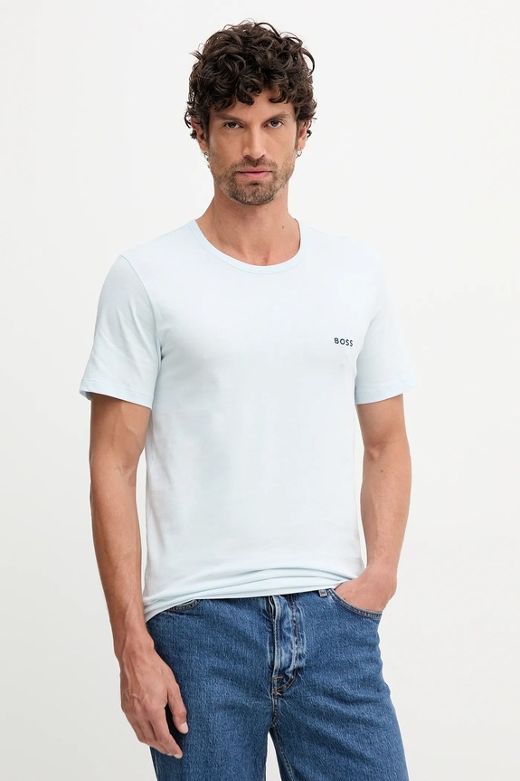 Bavlnené tričko BOSS 3-pak TShirtRN 3P Classic modrá 50532470