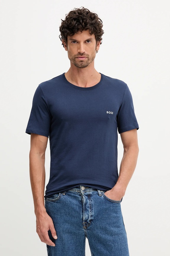 Oblečenie Bavlnené tričko BOSS 3-pak TShirtRN 3P Classic 50532470 modrá