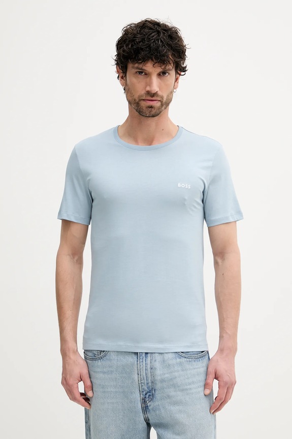 Oblečenie Bavlnené tričko BOSS 3-pak TShirtRN 3P Classic 50532470 tmavomodrá
