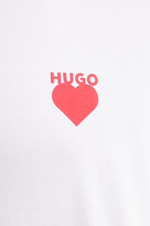 Bavlnené tričko HUGO 50530557 biela