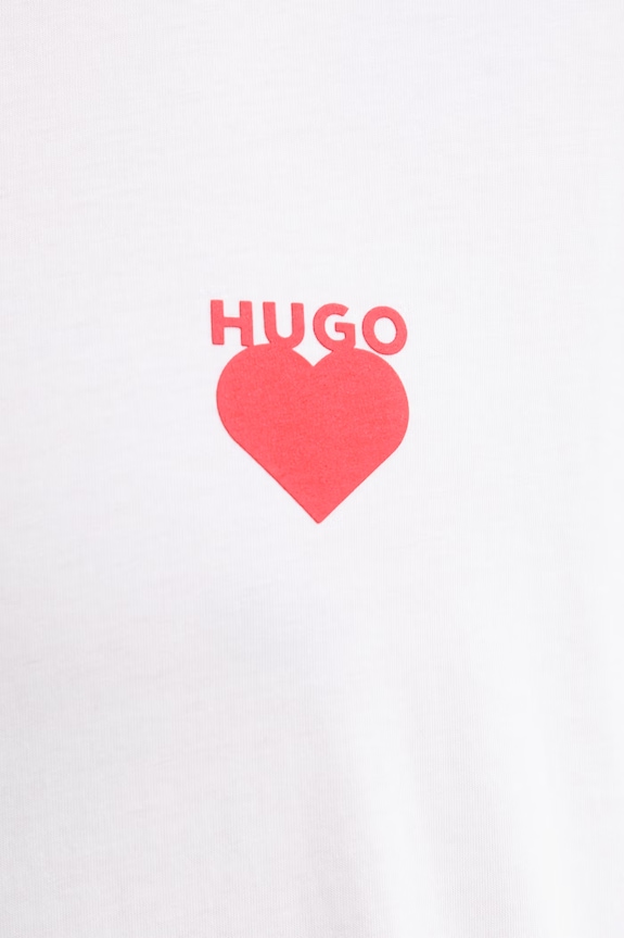 Bavlnené tričko HUGO 50530557 biela