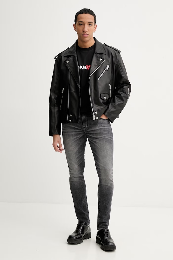 HUGO tricou din bumbac 50530557 negru SS26
