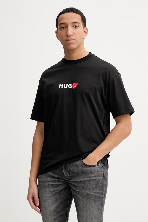 Îmbrăcăminte HUGO tricou din bumbac 50530557 negru
