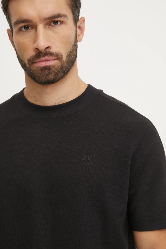 Tričko Calvin Klein Jeans hladký černá J30J326752