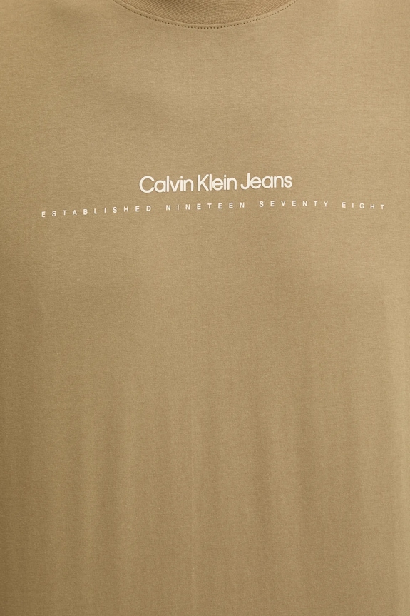 Bavlněné tričko Calvin Klein Jeans J30J327075 zelená