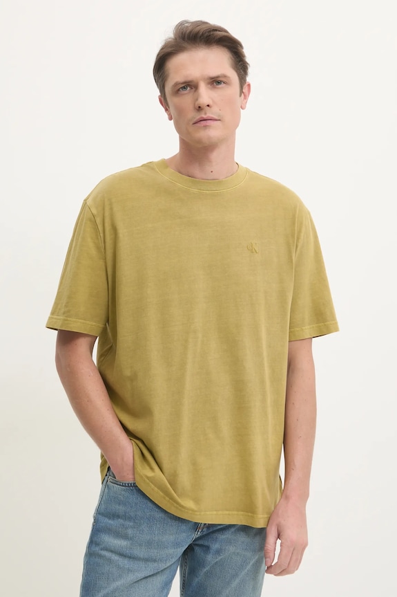 Ruházat Calvin Klein Jeans pamut póló J30J327078 zöld