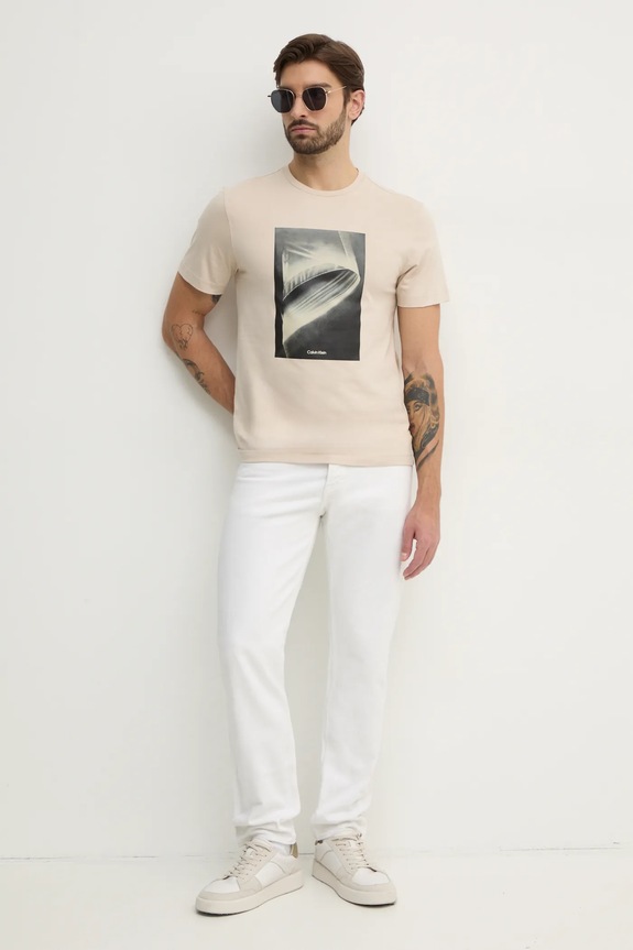 Calvin Klein t-shirt K10K113797 beżowy SS25