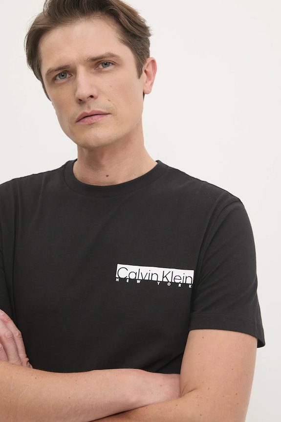 Calvin Klein t-shirt bawełniany czarny K10K113800