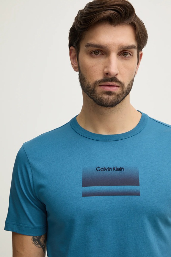 Tričko Calvin Klein relaxed tyrkysová K10K113803
