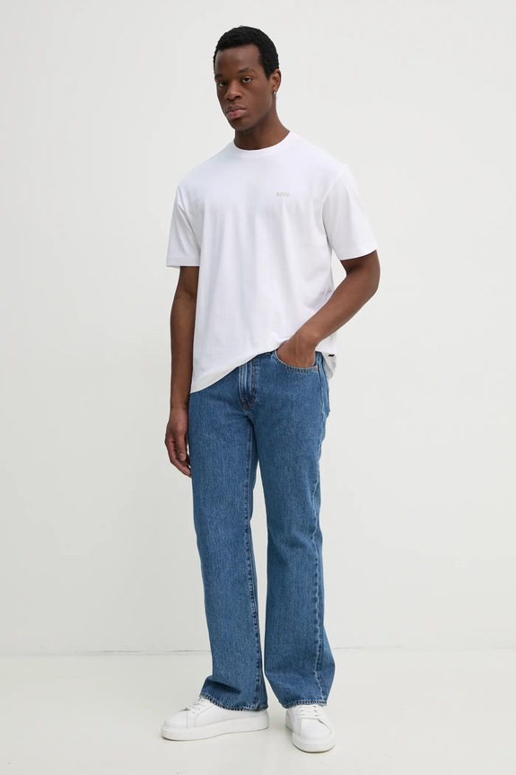 Βαμβακερό μπλουζάκι BOSS Orange 50534925 λευκό SS25