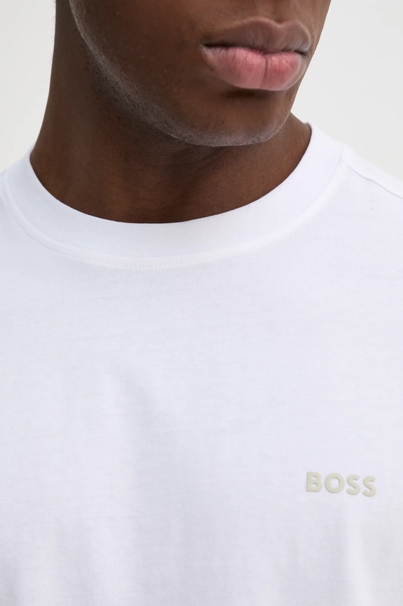 Βαμβακερό μπλουζάκι BOSS Orange 50534925 λευκό