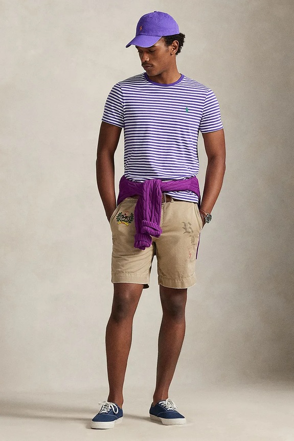 Ρούχα Βαμβακερό μπλουζάκι Polo Ralph Lauren 710956828 μωβ