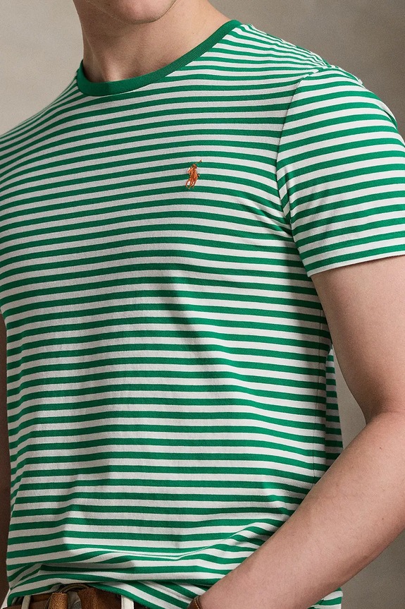 Βαμβακερό μπλουζάκι Polo Ralph Lauren πράσινο 710956828