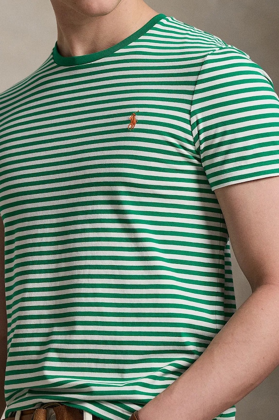 Βαμβακερό μπλουζάκι Polo Ralph Lauren πράσινο 710956828