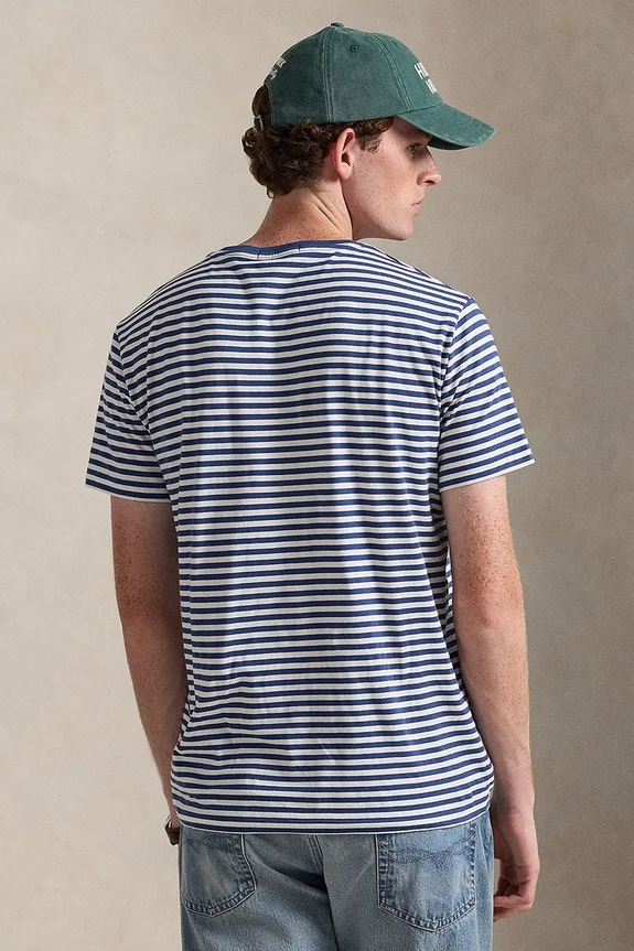 Bombažna kratka majica Polo Ralph Lauren 710956828 modra SS26