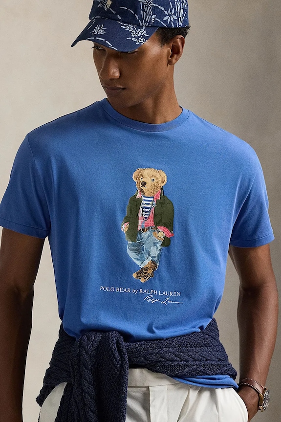 Polo Ralph Lauren pamut póló kék 710958193