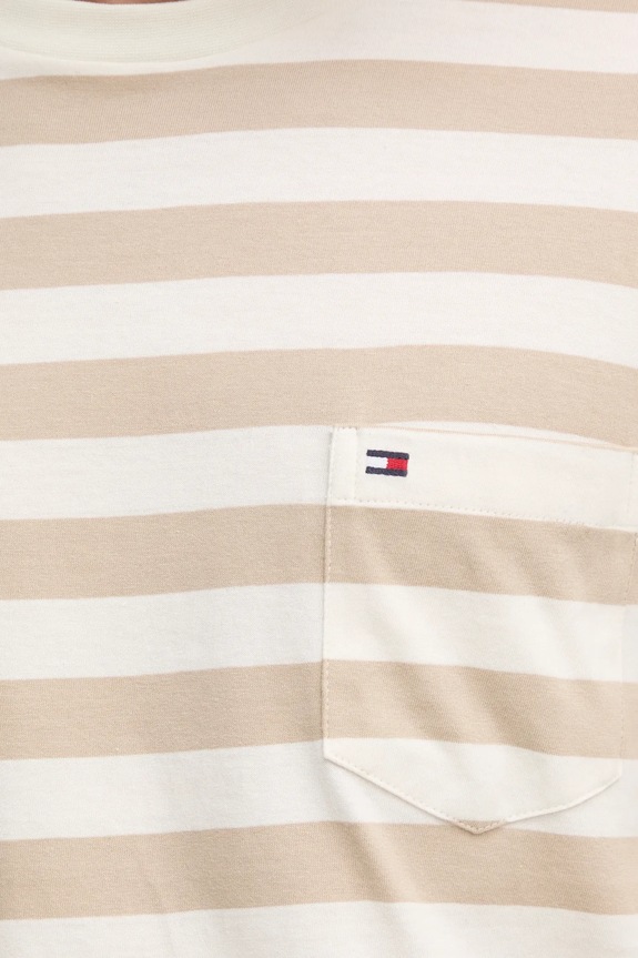 Tommy Hilfiger T-shirt męski bawełniany MW0MW37283 beżowy