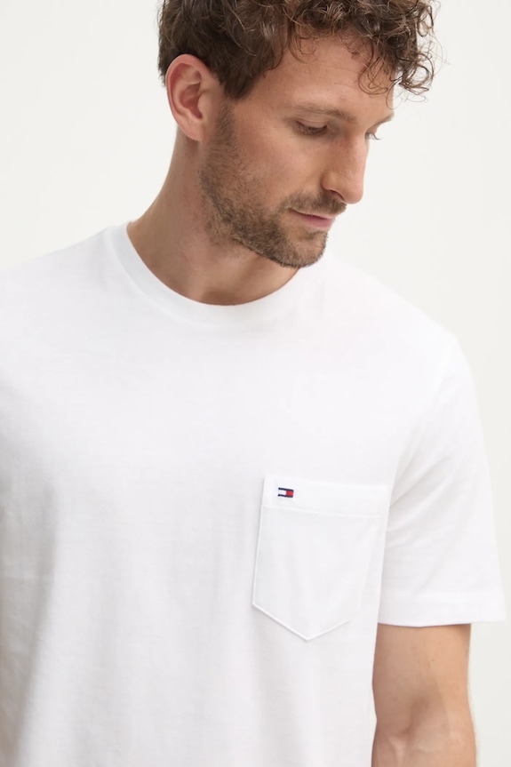 Tommy Hilfiger tricou bărbați bumbac bej MW0MW37283