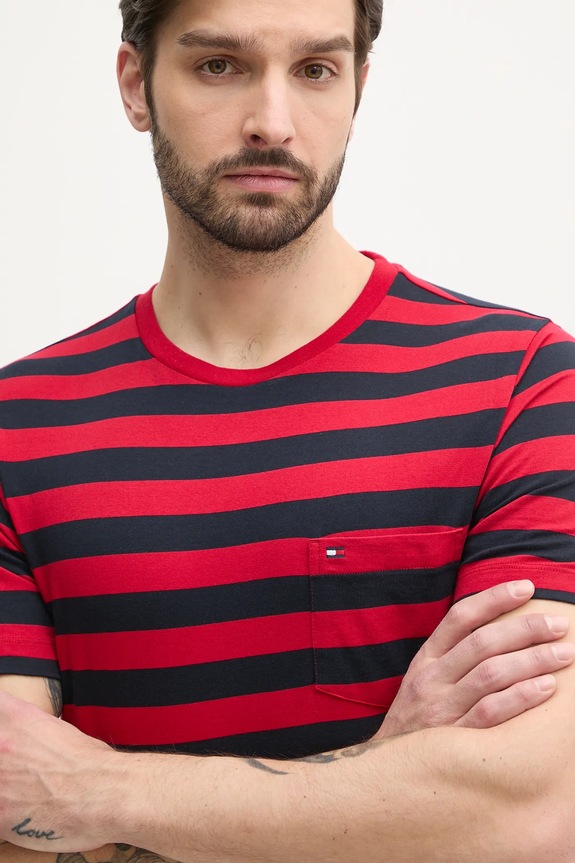 Tommy Hilfiger tricou bărbătesc din bumbac rosu MW0MW37283