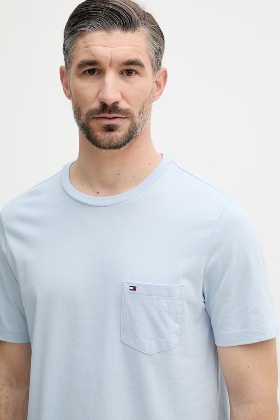 Tommy Hilfiger tričko pánske bavlnené modrá MW0MW37283