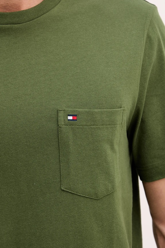 Tommy Hilfiger tričko pánske bavlnené MW0MW37283 zelená