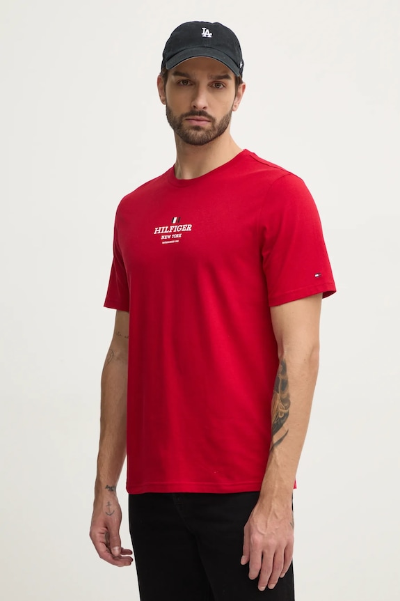 Tommy Hilfiger tricou print rosu MW0MW38980