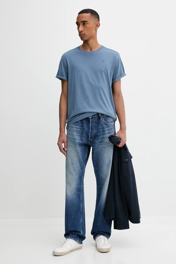 G-Star tricou din bumbac D16396.B353. albastru SS25