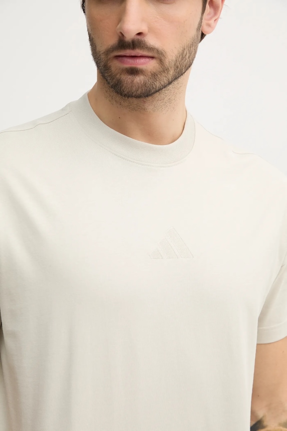 adidas t-shirt bawełniany ALL SZN JI6403 beżowy
