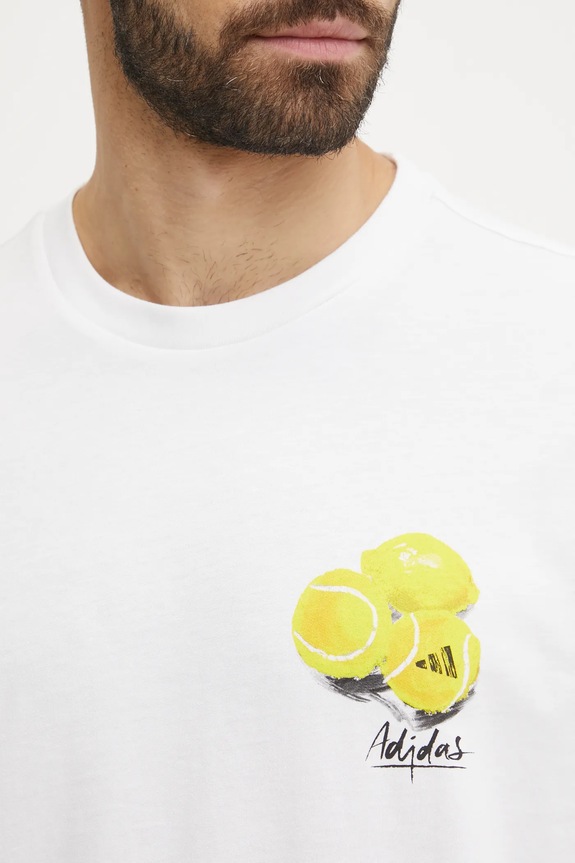 Pamučna majica adidas M L SL LEMON T JJ3959 bež