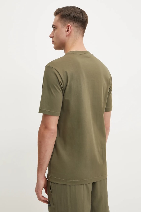 Odzież adidas t-shirt bawełniany Camo JI6759 zielony