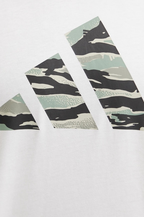 Bavlněné tričko adidas Camo JI6770 béžová