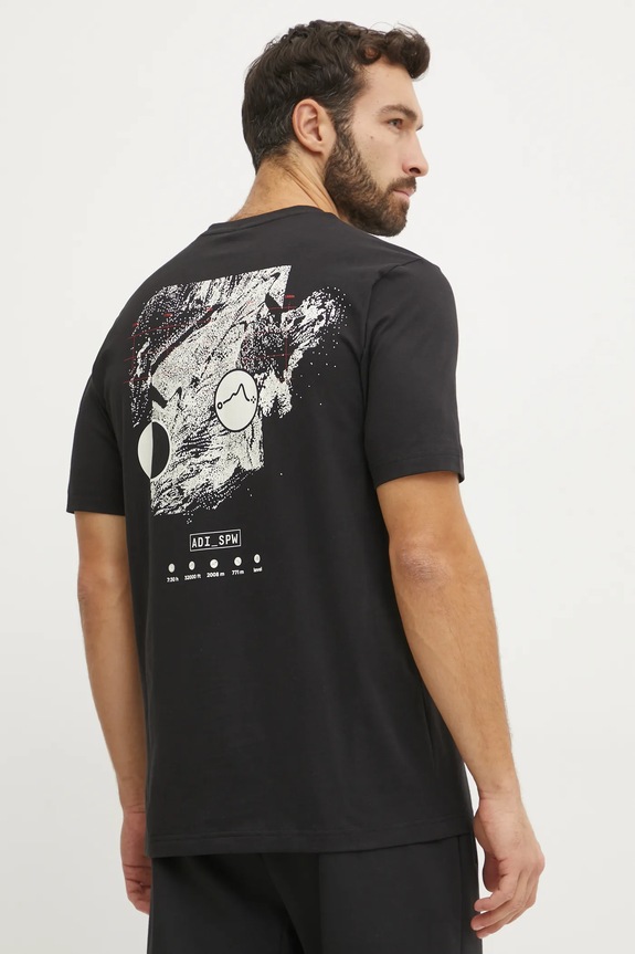 Pamučna majica adidas M T CE SPACE T pamuk crna JI6791