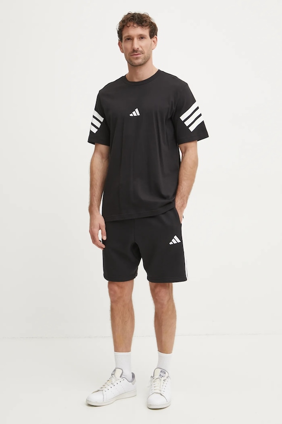 adidas tricou din bumbac Future Icons JD4877 negru SS25