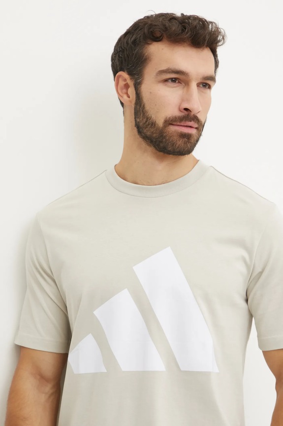 Bavlněné tričko adidas Essentials béžová JE8933