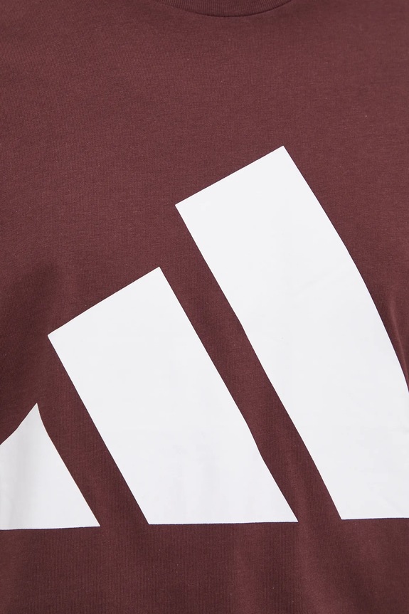 Bombažna kratka majica adidas Essentials JE8939 bordo