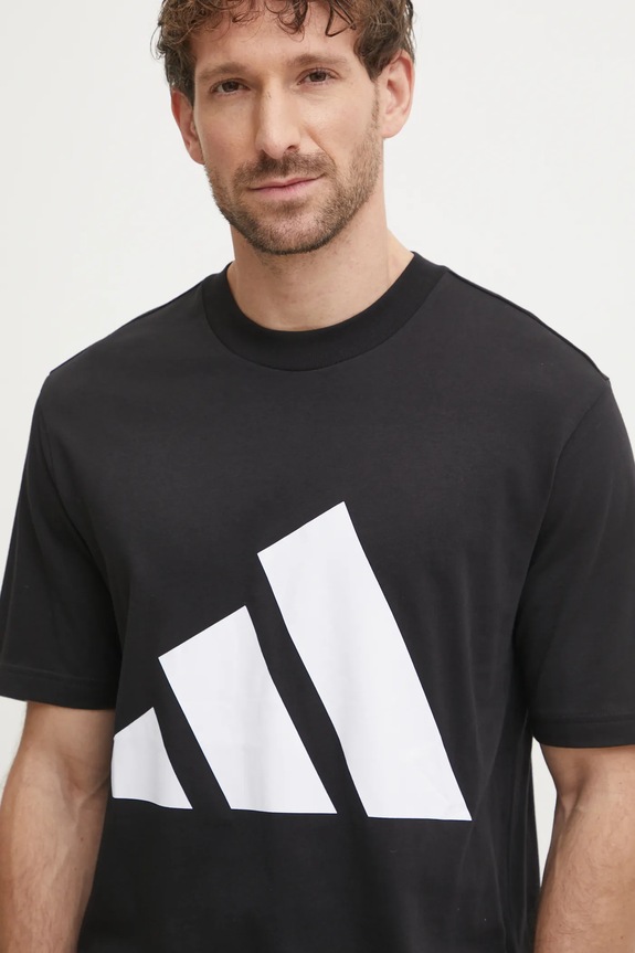 adidas t-shirt bawełniany Essentials czarny JE8945