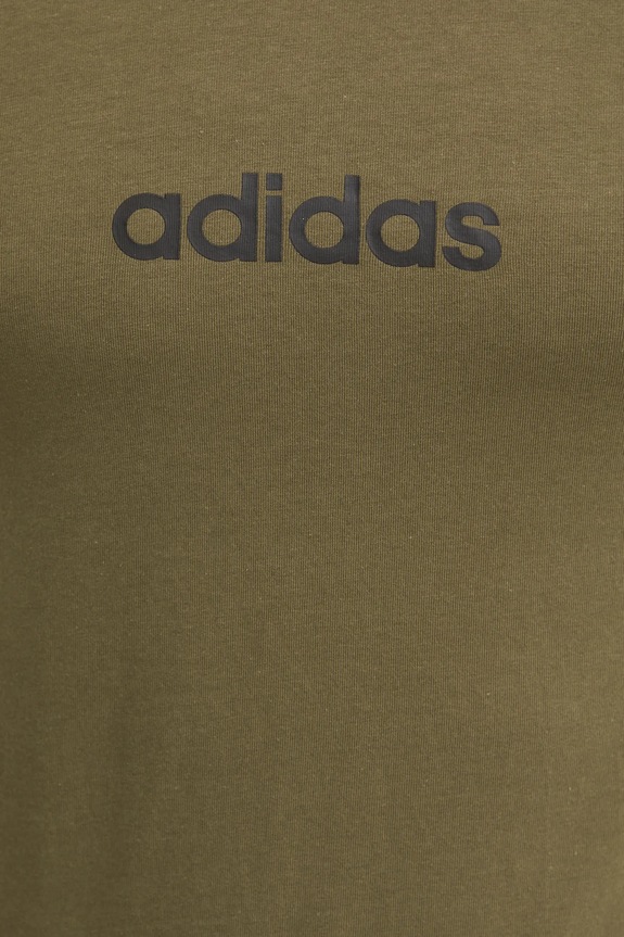 Bombažna kratka majica adidas Essentials Linear JE9001 zelena