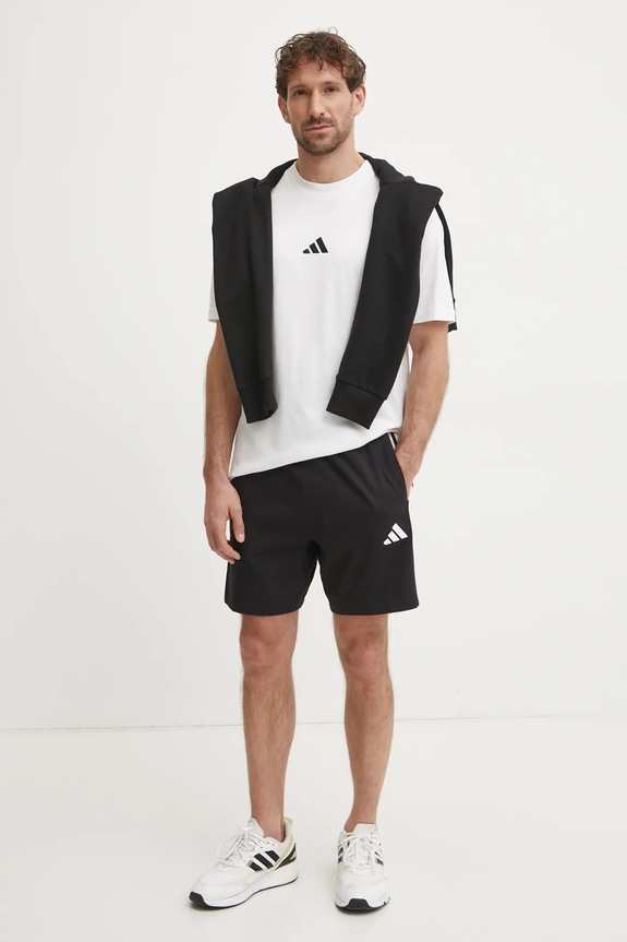 Βαμβακερό μπλουζάκι adidas Essential JF1092 μπεζ SS25