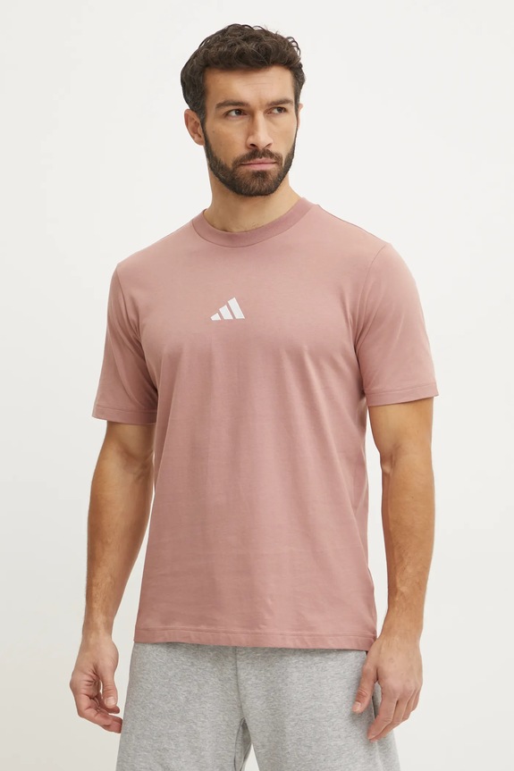adidas t-shirt bawełniany Essential różowy JF1099