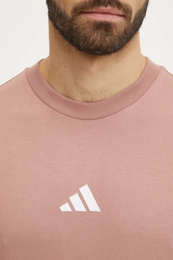 adidas t-shirt bawełniany Essential JF1099 różowy
