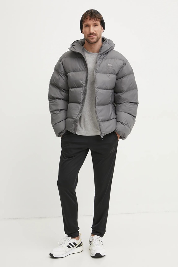 Βαμβακερό μπλουζάκι adidas Essentials JF3618 γκρί SS25