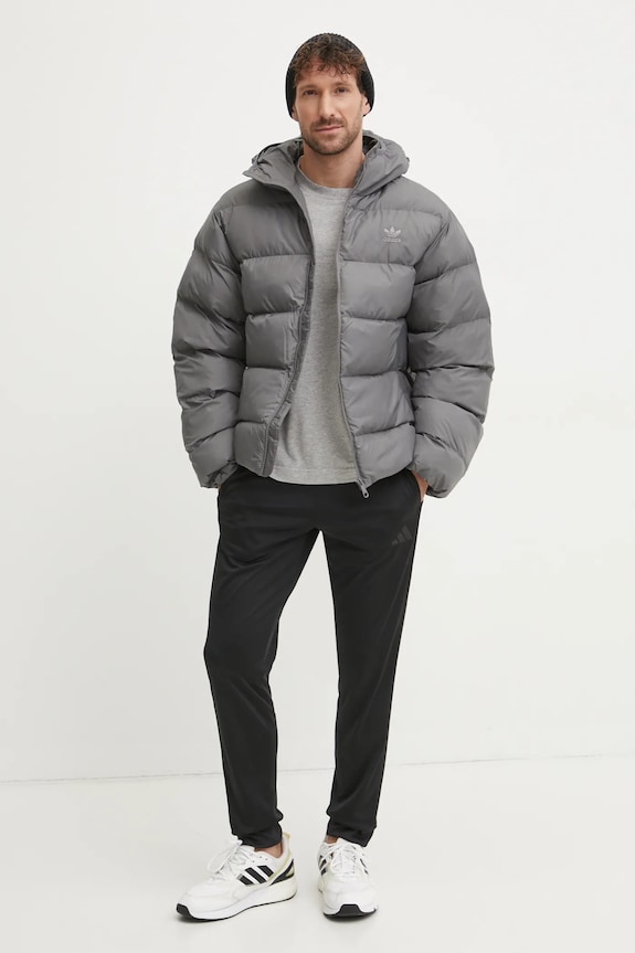 Βαμβακερό μπλουζάκι adidas Essentials JF3618 γκρί SS25