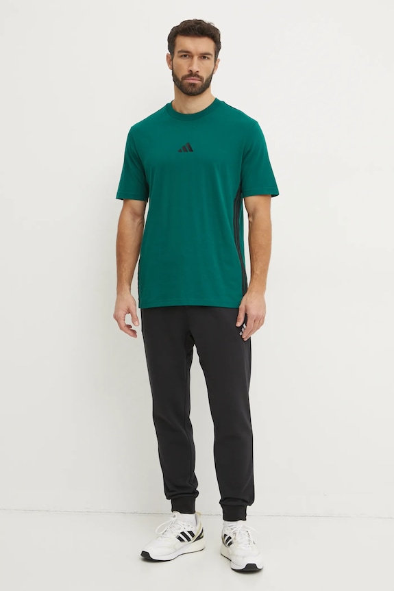 adidas t-shirt bawełniany Essentials JD1905 zielony SS25