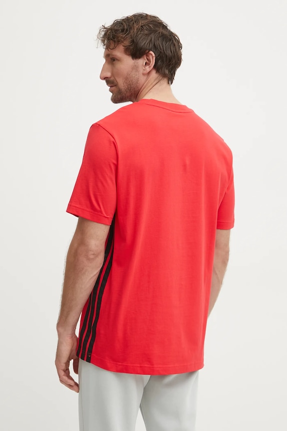 Odzież adidas t-shirt bawełniany Essentials JE6386 czerwony