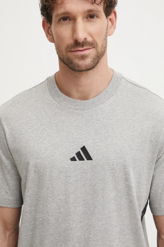 adidas t-shirt bawełniany Essentials szary JE6396