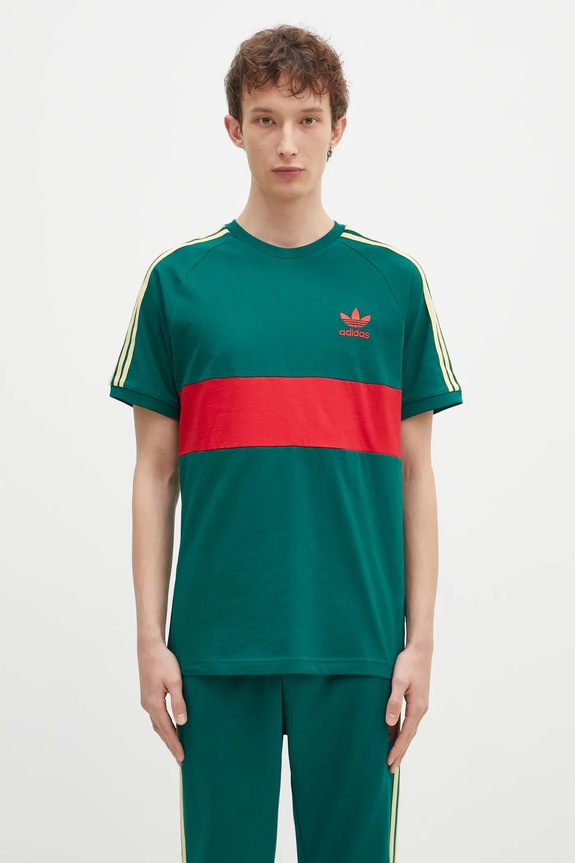 adidas Originals cotton t-shirt 3S PANEL cotton green JD4277