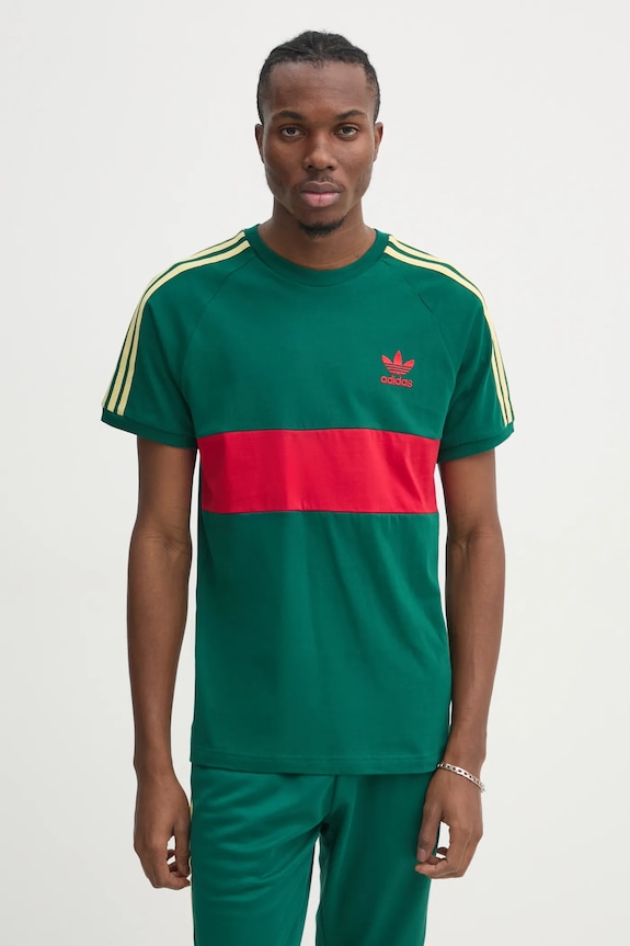 adidas Originals t-shirt in cotone 3S PANEL verde JD4277