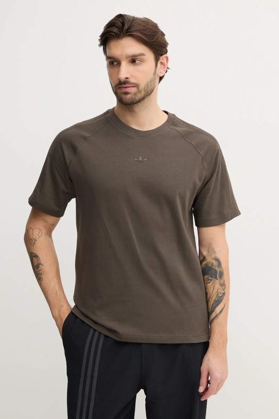 Bavlnené tričko adidas Originals Essential relaxed zelená JD3276