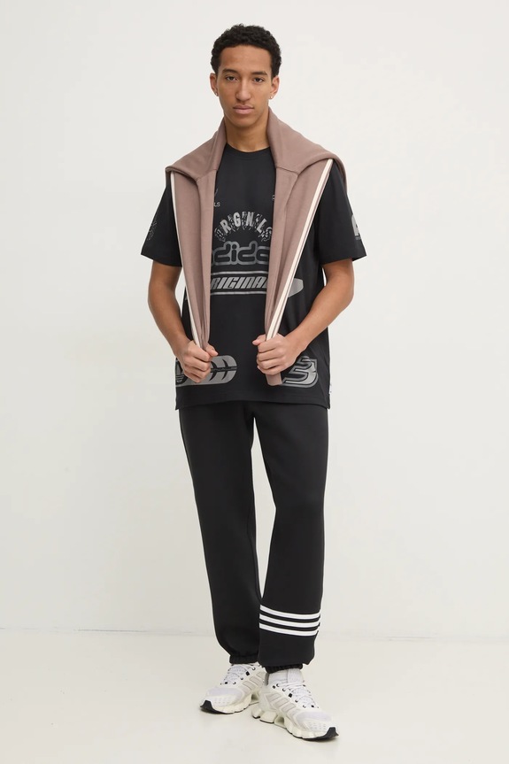 Bavlněné tričko adidas Originals Q12 TS SPONSOR JP2676 černá SS25