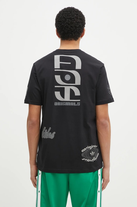 Clothing adidas Originals cotton t-shirt Q12 TS SPONSOR JP2676 black